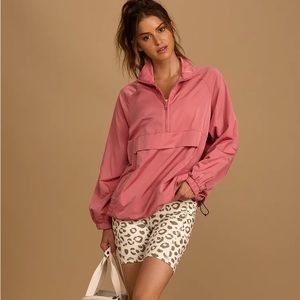 Lulus bright and early mauve pink oversized windbreaker